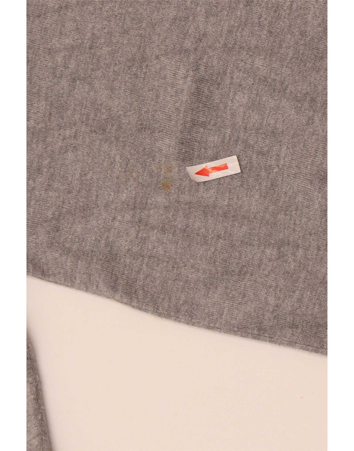 Zara Mens V-Neck Jumper Sweater Medium Grey Flecked