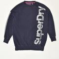 SUPERDRY Womens Oversized Graphic Sweatshirt Jumper UK 10 Small  Navy Blue | Vintage Superdry | Thrift | Second-Hand Superdry | Used Clothing | Messina Hembry 