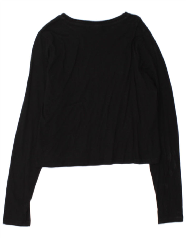 Fila Womens Crop Graphic Top Long Sleeve UK 14 Large Black