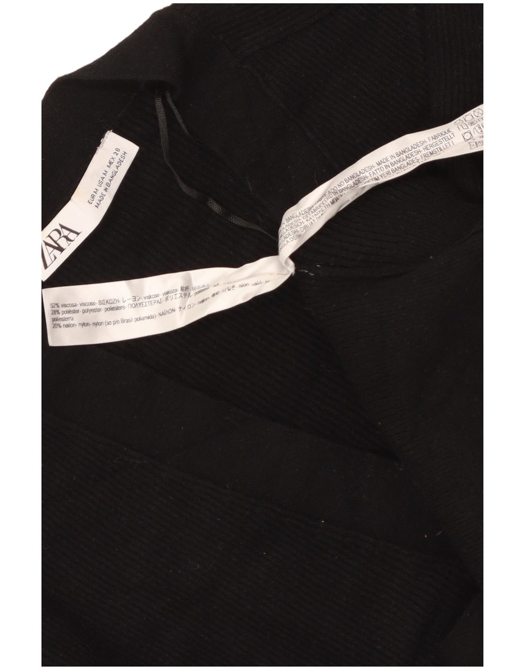 ZARA Womens Crop Cardigan Sweater UK 14 Medium Black Viscose