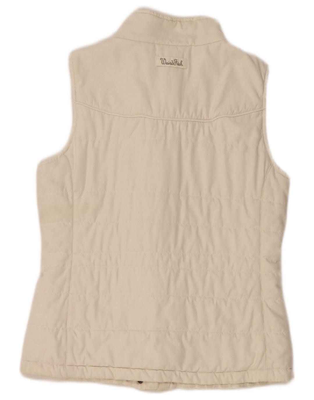 WEIRD FISH Womens Polstret Gilet UK 14 Large White Polyester