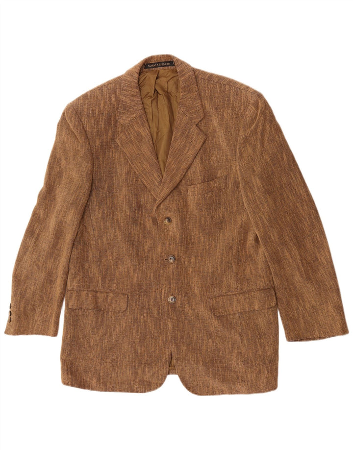 Marks & Spencer Herre 3-knaps blazerjakke UK 38 Medium Brown Flecked