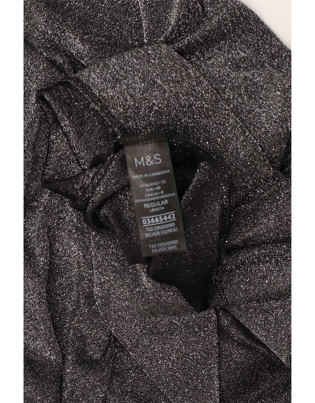 Marks & Spencer Top oversize da donna manica 3/4 UK 12 medio argento chiazzato