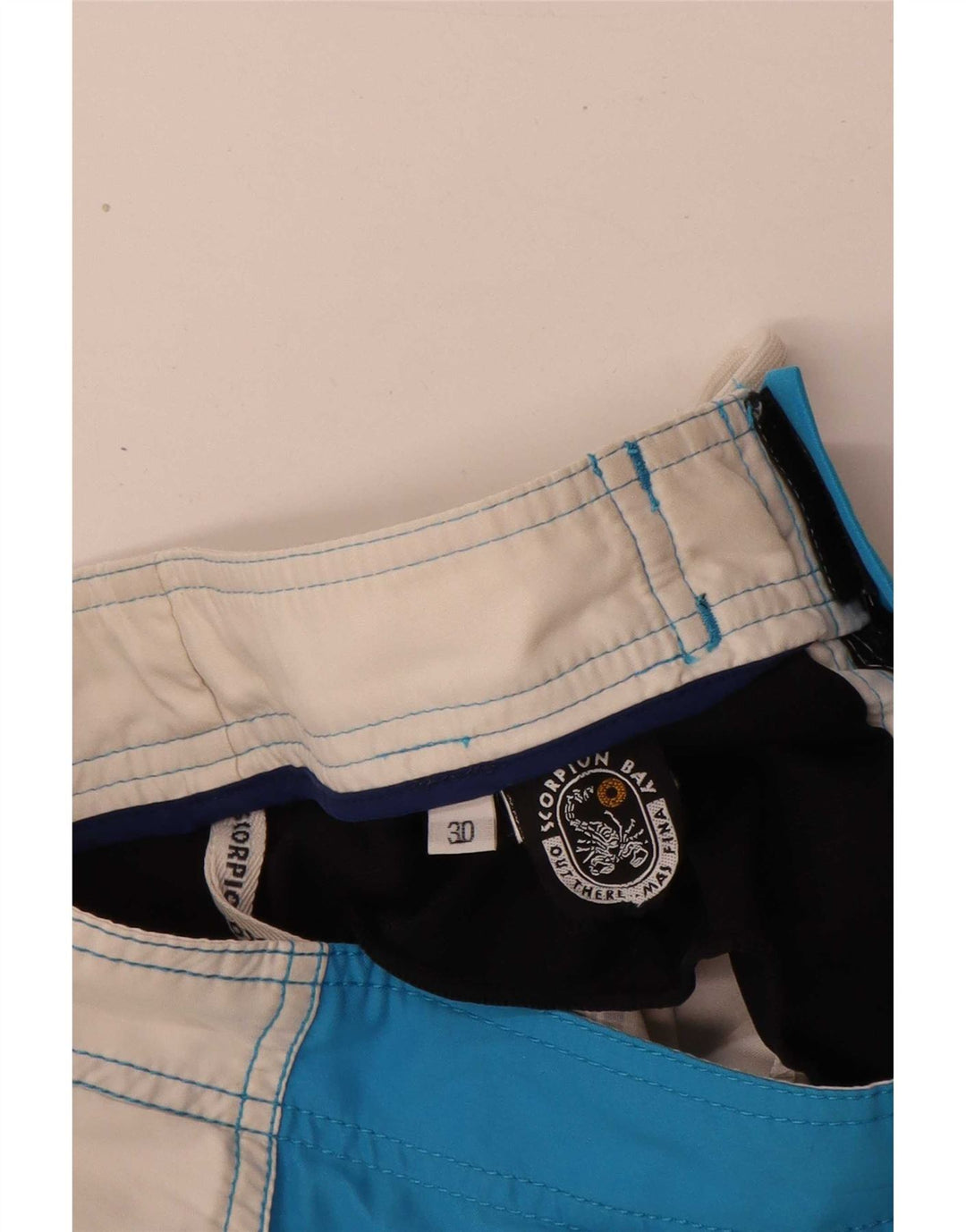 Scorpion Bay Mens Graphic Swimming Shorts Medium Blue Colourblock Polyester