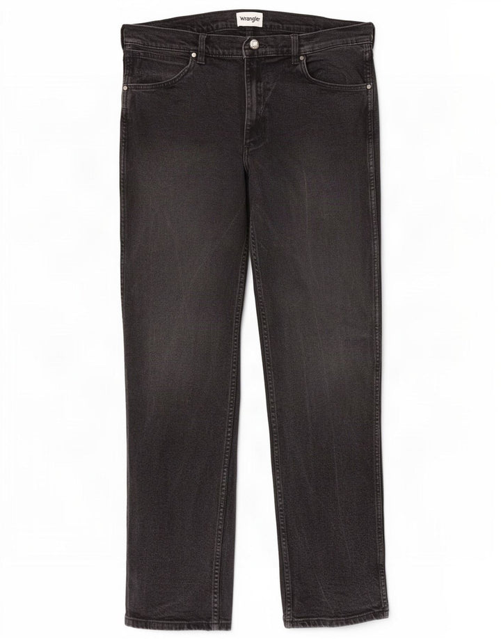 Jeans dritti da uomo Wrangler W36 L36 cotone nero