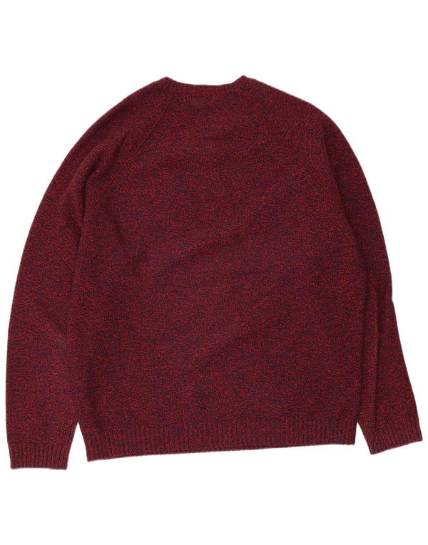Liu Jo Jersey De Cuello Redondo Para Hombre XL De Lana Virgen Moteada En Burdeos