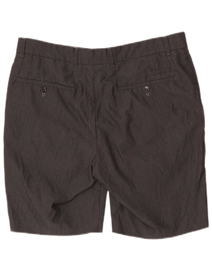 Marks & Spencer Mens Slim Fit Chino Shorts W34 Large Grey Spotted Polyester