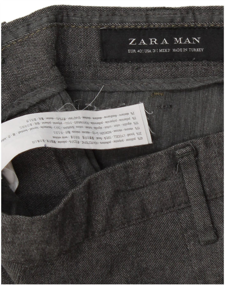 Zara Slim Chino-Hose für Herren, EU 40, Mittel W31 L30, Grau, Polyester