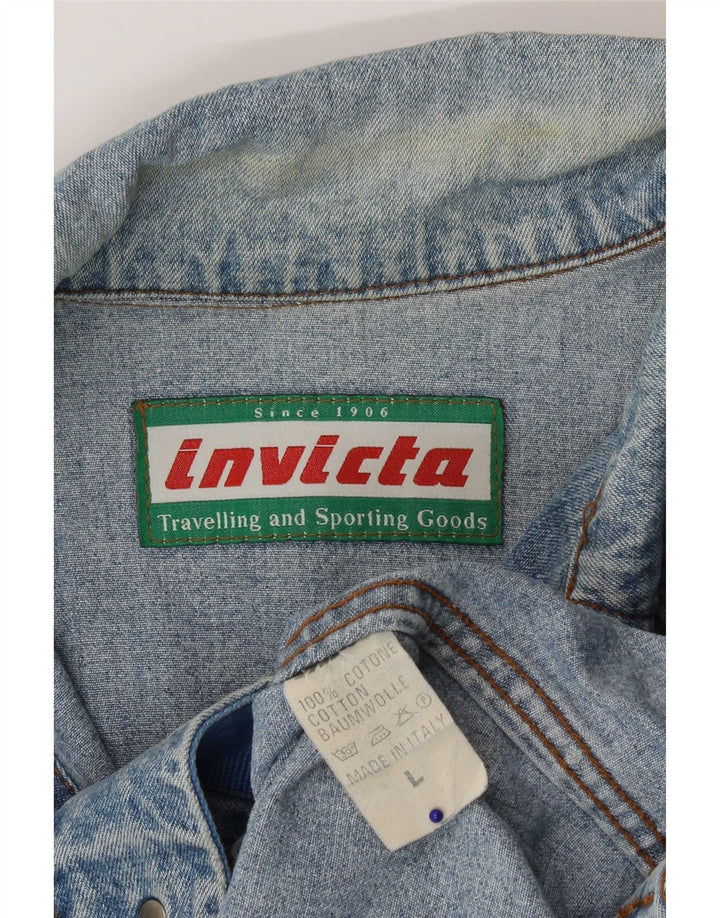 Invicta Herre denimjakke UK 40 Large Blue Cotton