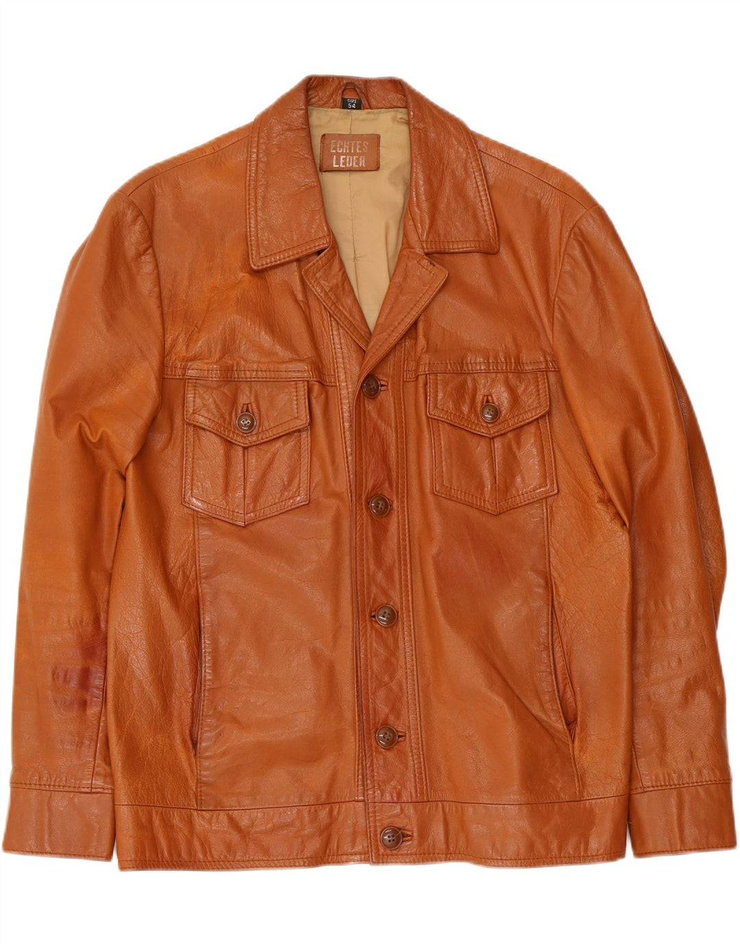 Vintage Mens Leather Jacket UK 38 Medium Brown Leather