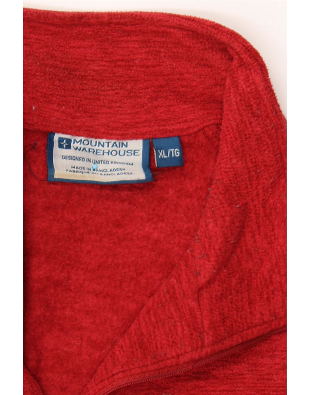 MOUNTAIN WAREHOUSE Mens Zip Neck Fleece Jumper XL Red Flecked Polyester Vintage Mountain Warehouse and Second-Hand Mountain Warehouse from Messina Hembry 