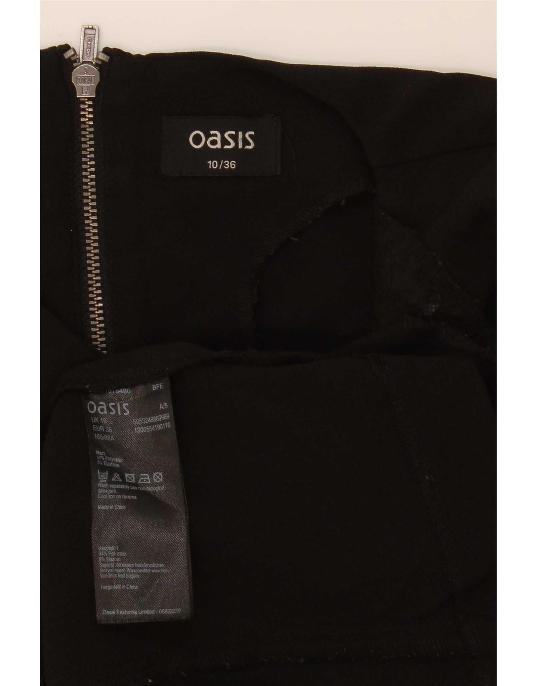 Oasis Womens 3/4 Sleeve Oversized Blouse Top UK 10 Small Black Polyester