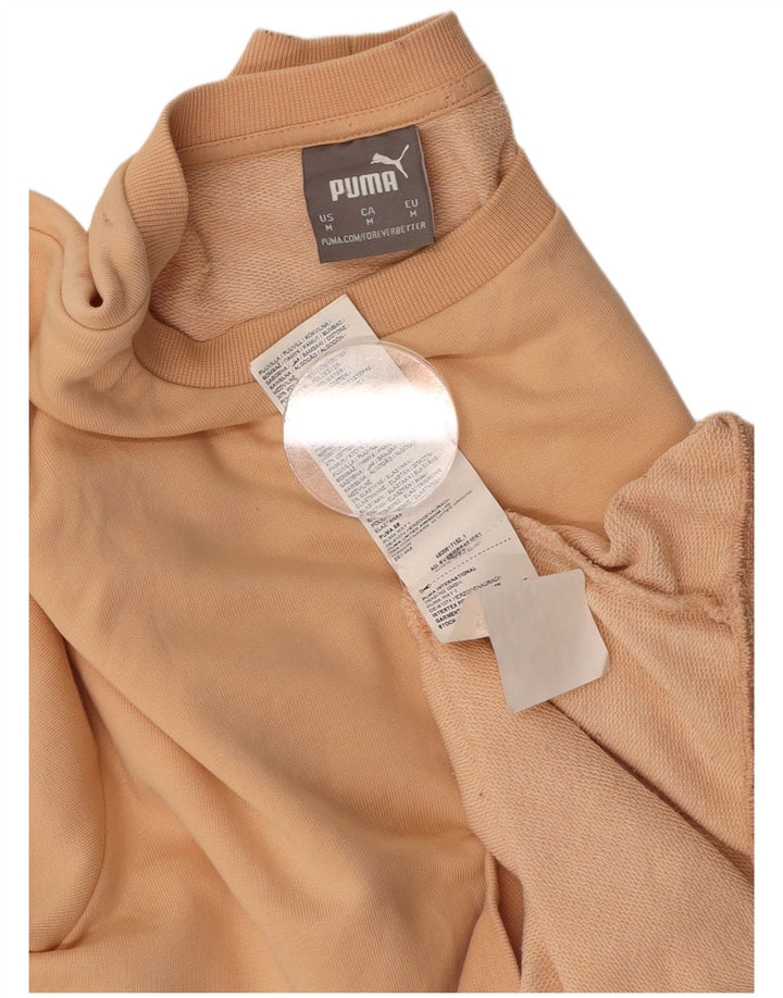 PUMA Oversized Sweatshirt Jumper UK 14 Medium Gul Bomuld