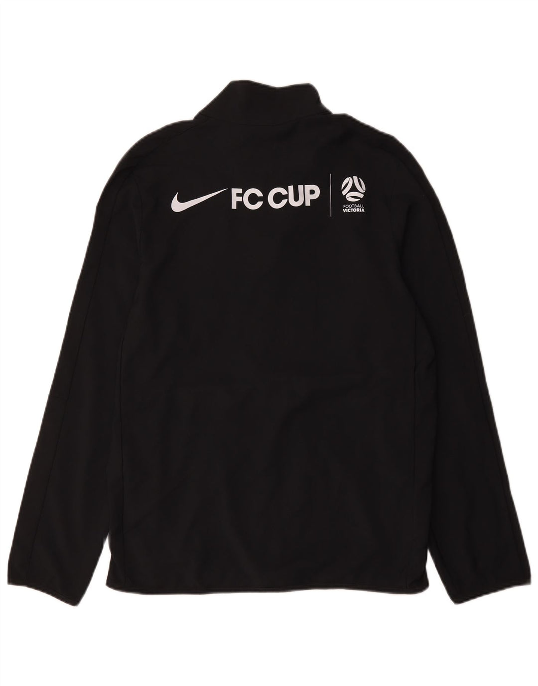 Nike Mens Dri Fit grafikus tréningruha felső kabát kis fekete poliészter