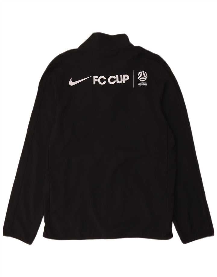 Nike Mens Dri Fit grafikus tréningruha felső kabát kis fekete poliészter