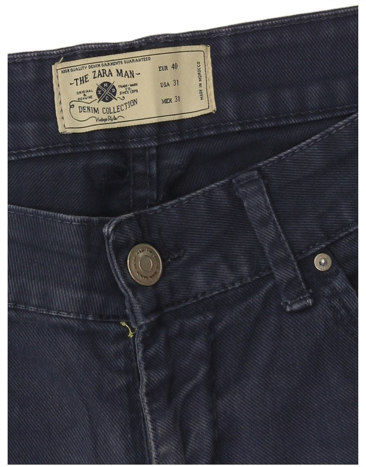 Zara Herre Denim Shorts EU 40 Medium W31 Navy Blue