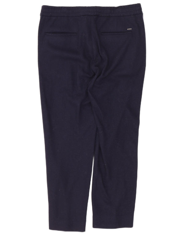 Massimo Dutti Herre Slim Cropped Trousers EU 38 Small W30 L25 Navy Blue Uld