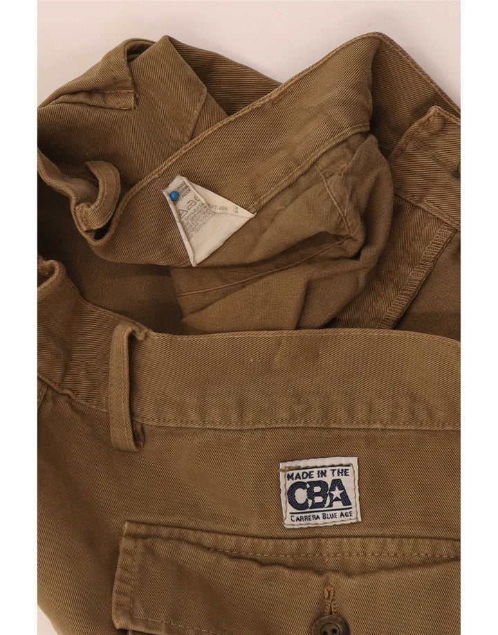 Carrera Mens Straight Cargo Trousers W36 L33 Beige Cotton