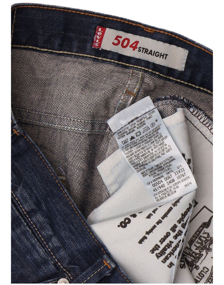 Levi's Mens 504 Straight Jeans W33 L32 Blue Cotton