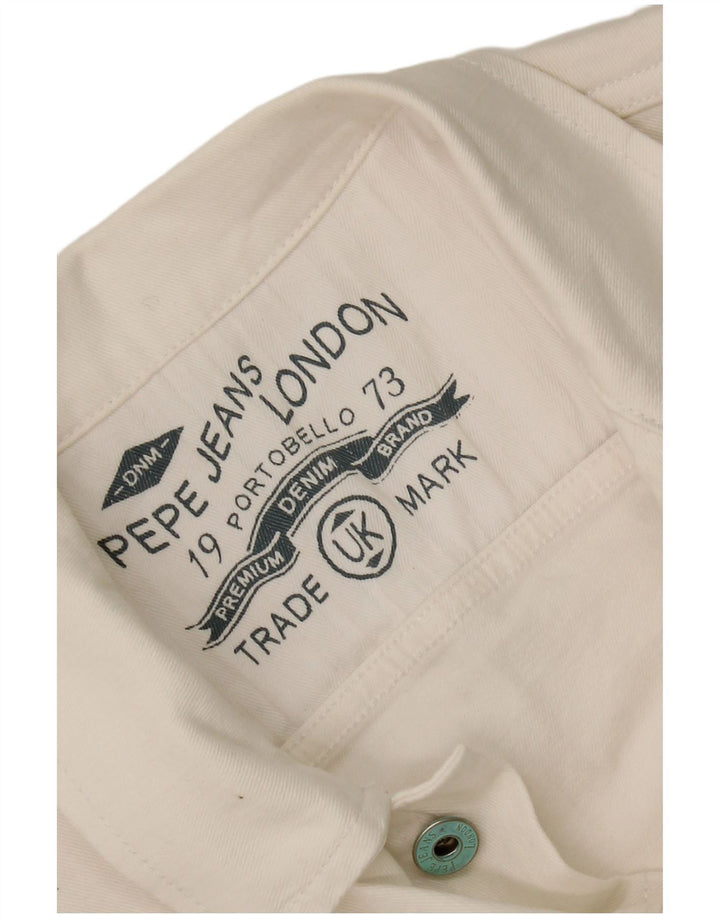 Giacca in denim corta da donna PEPE Jeans UK 10 piccola bianca