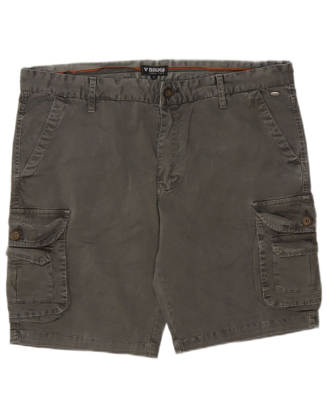 Brugi Herren Cargoshorts IT 52 XL W32 Graue Baumwolle