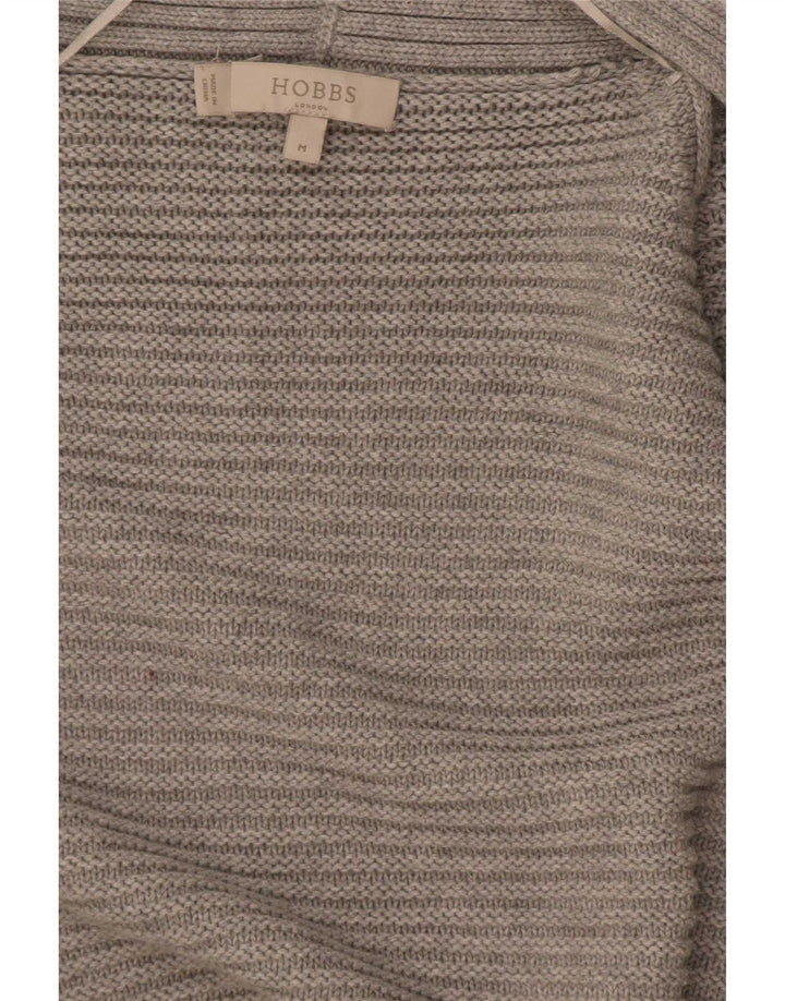 Hobbs Womens Open Cardigan Sweater UK 14 Medium Grey Bomuld