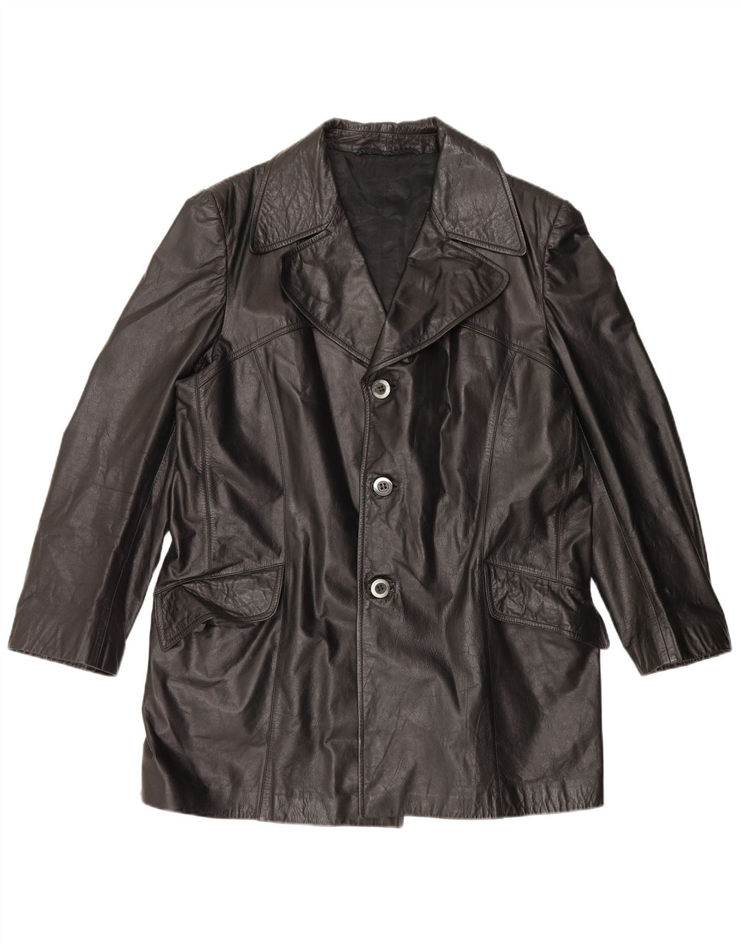Giacca in pelle vintage da uomo UK 42 XL nera