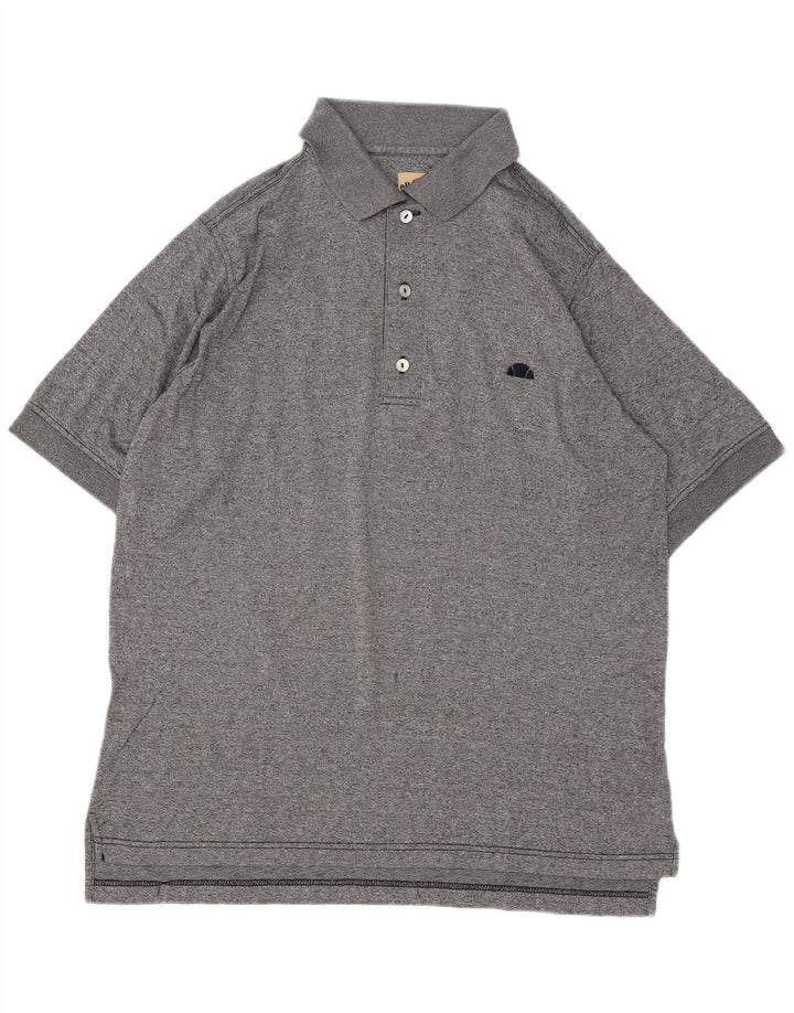 Ellesse Herren-Poloshirt, klein, grau gesprenkelte Baumwolle