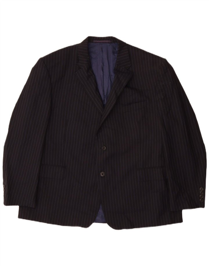 Marks & Spencer Herren-Blazer mit 2 Knöpfen, UK 48 4XL, Marineblau, Nadelstreifen