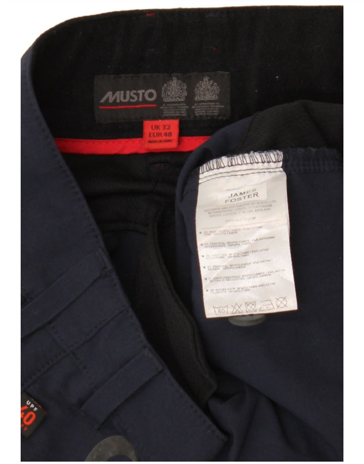 Musto Mens Cargo Shorts W32 Medium  Navy Blue Colourblock Polyamide