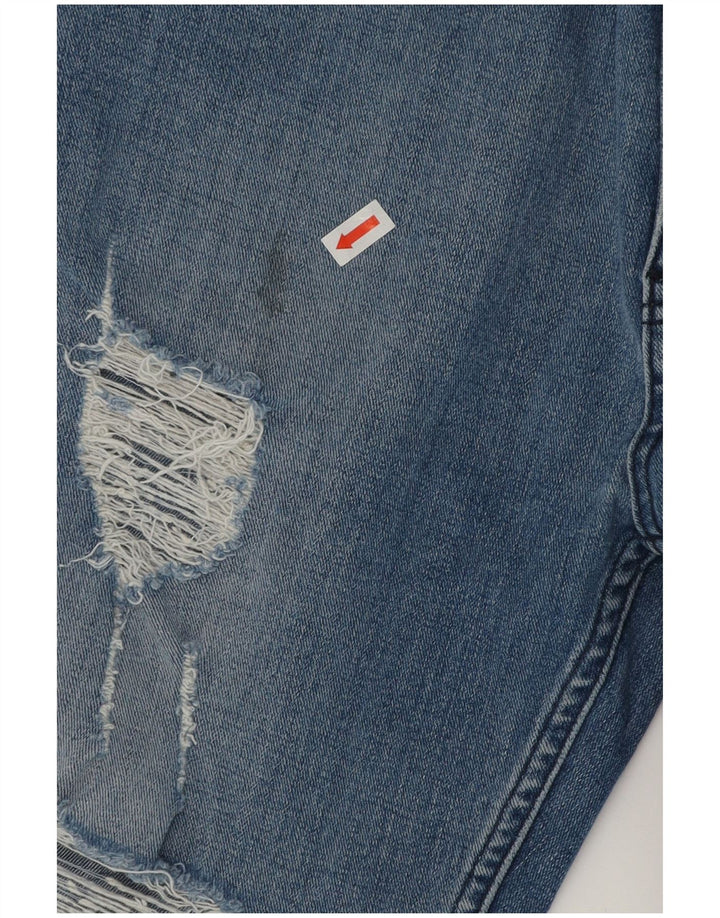 Lee Herren Distressed Denim Shorts W32 Mittelblaue Baumwolle