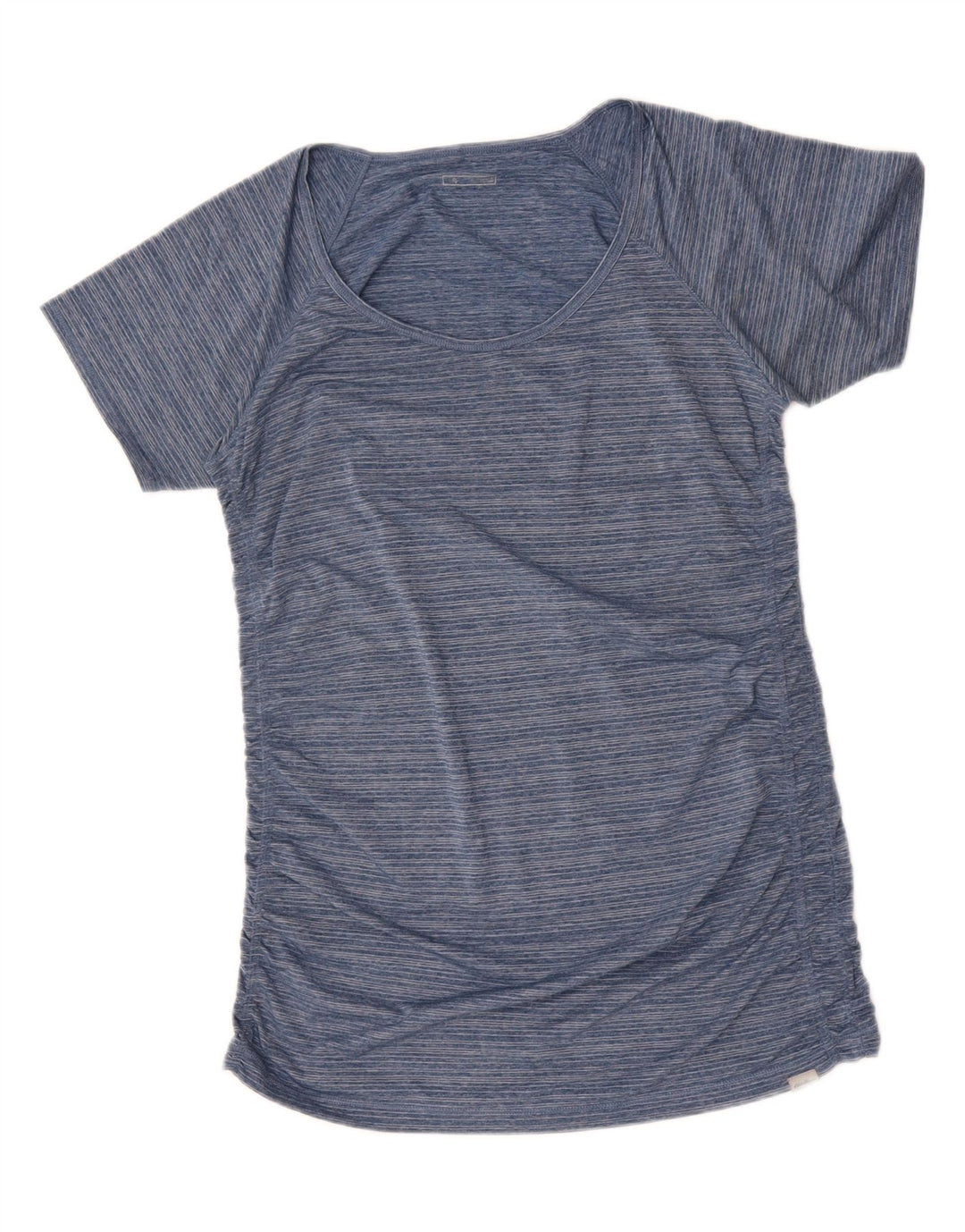 EDDIE BAUER Womens T-Shirt Top UK 16 Large Blue Striped Polyester Vintage Eddie Bauer and Second-Hand Eddie Bauer from Messina Hembry 