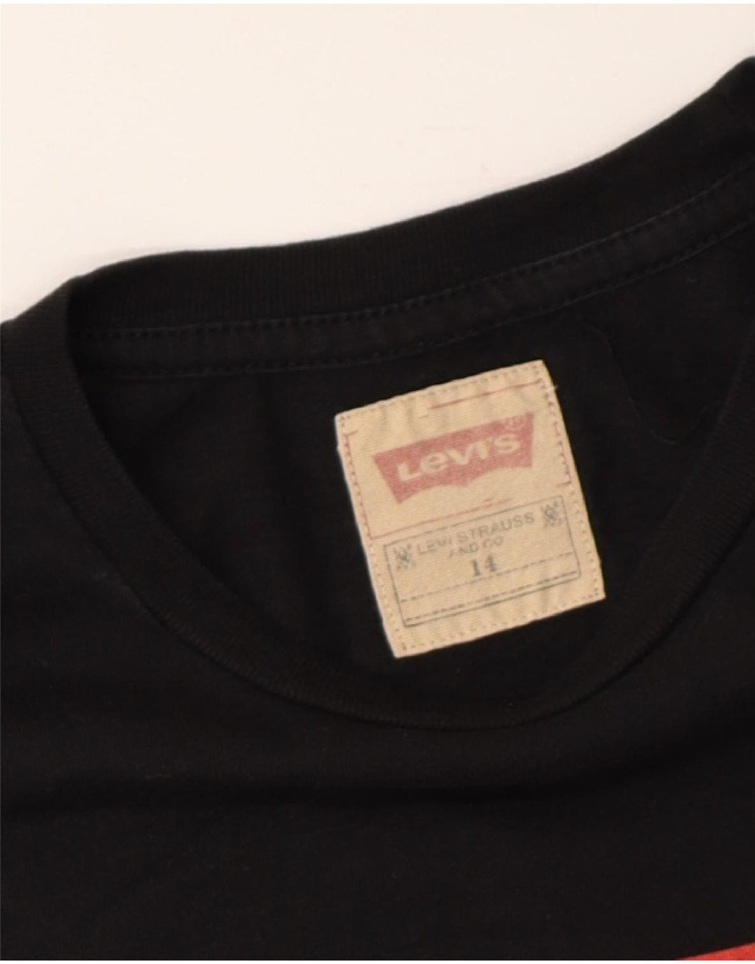 LEVI'S Boys Graphic Top Long Sleeve 13-14 Years Black Vintage Levi's and Second-Hand Levi's from Messina Hembry 