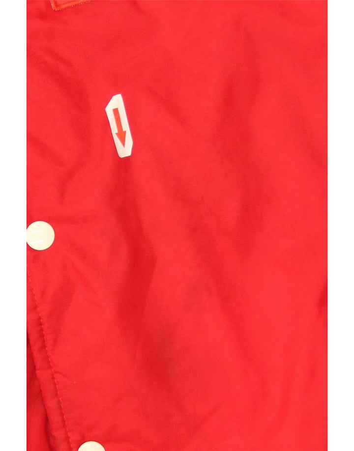 Vintage Herre grafisk Varsity Jacket UK 38 Medium Rød Polyamid