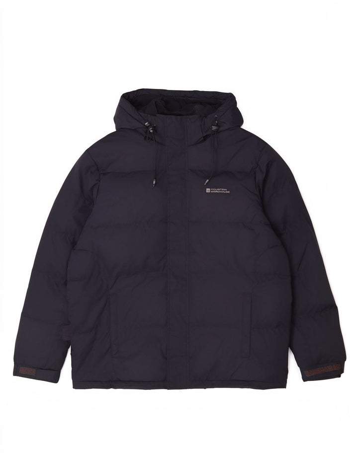Mountain Warehouse Mens Hooded Padded Jacket UK 40 Large Navy Blue