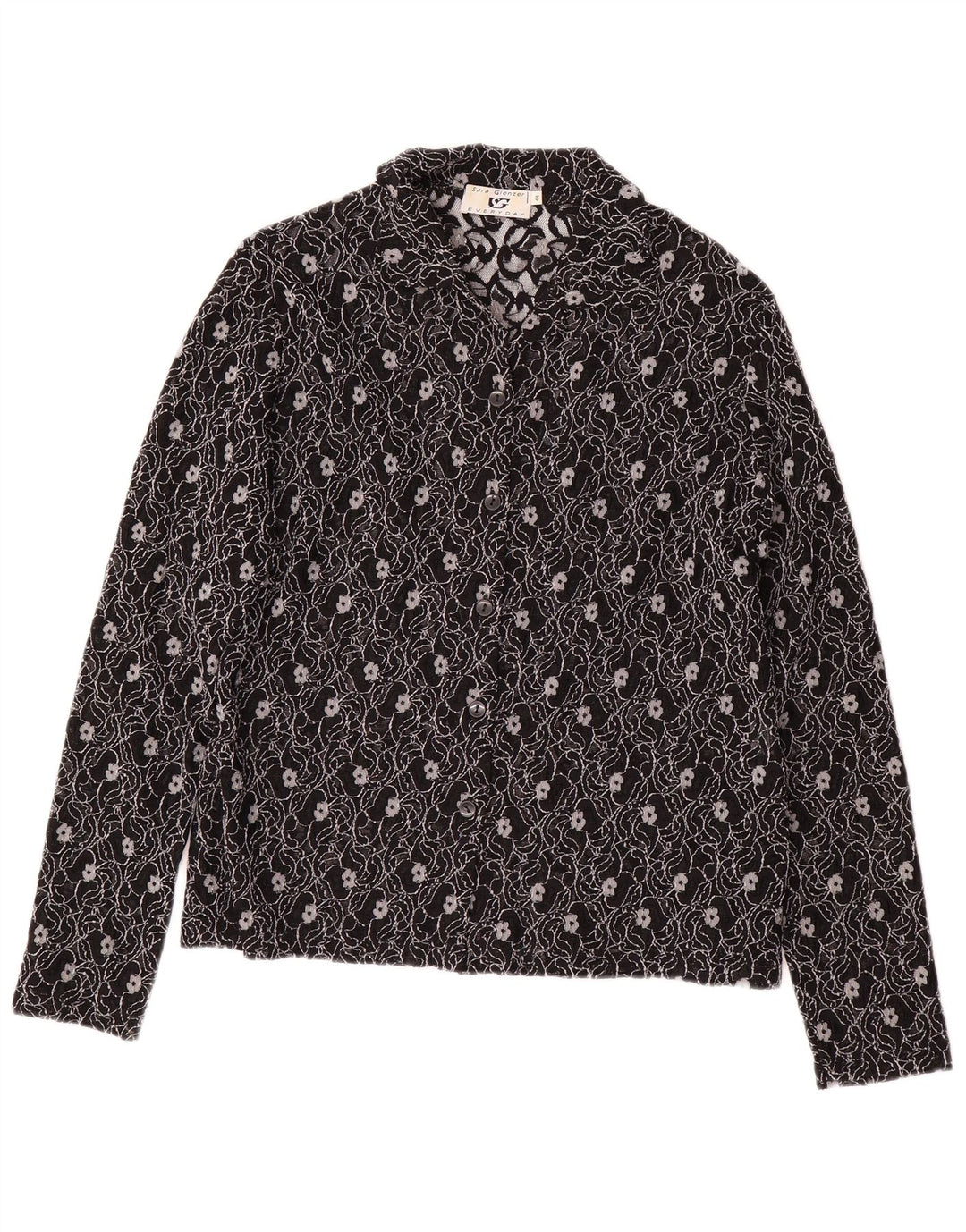 SARA GLENZER Skjortebluse til kvinder IT 44 Medium Black Floral