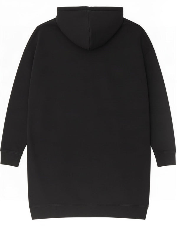 Fila Dame Oversized grafisk langærmet hættekjole UK 10 Small Black