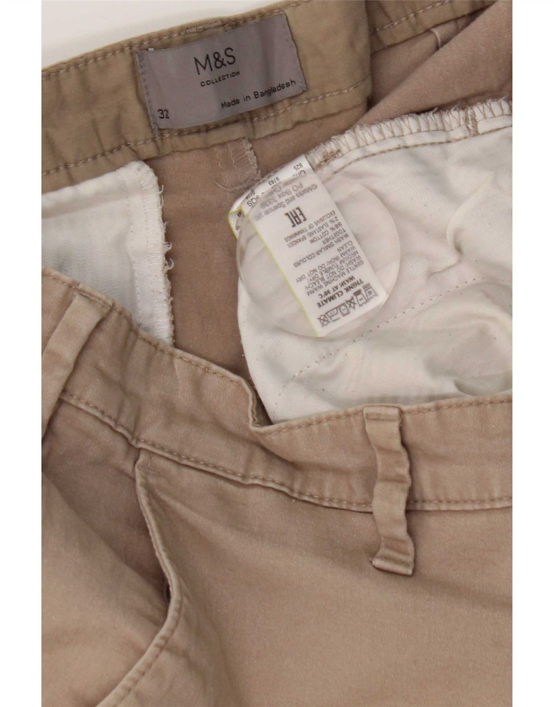 Marks & Spencer Chino Shorts til mænd W32 mellemgrå bomuld