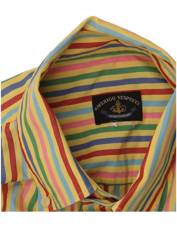 Amerigo Vespucci Mens Short Sleeve Shirt XL Multicoloured Striped