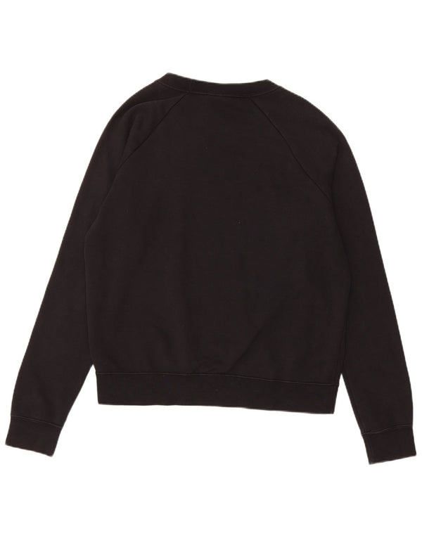 Nike Womens Graphic Oversized Sweatshirt Pullover UK 12 Small Schwarze Baumwolle