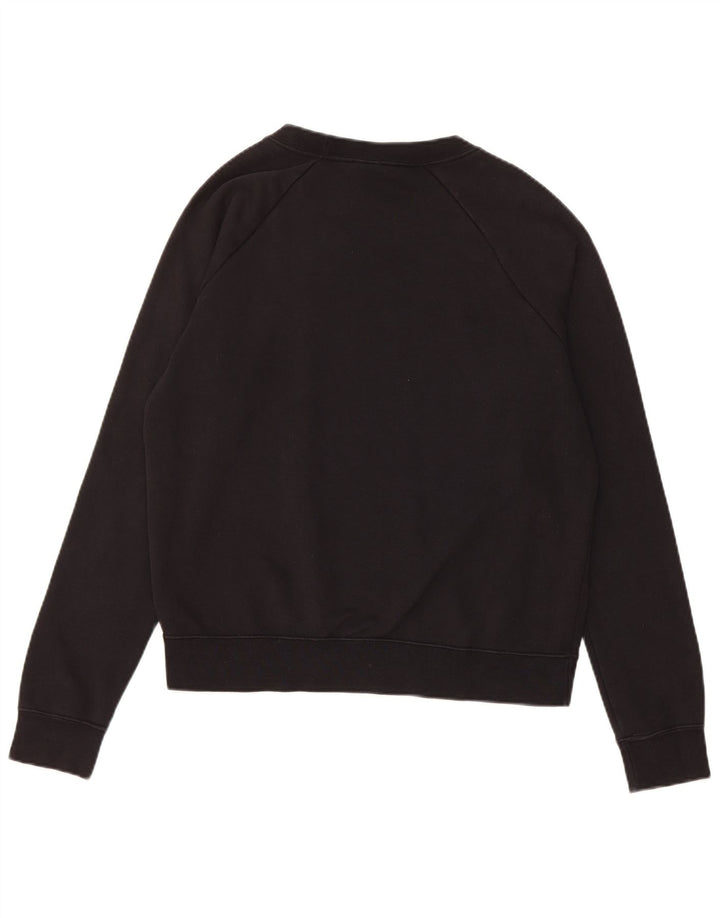 Nike Womens Graphic Oversized Sweatshirt Pullover UK 12 Small Schwarze Baumwolle