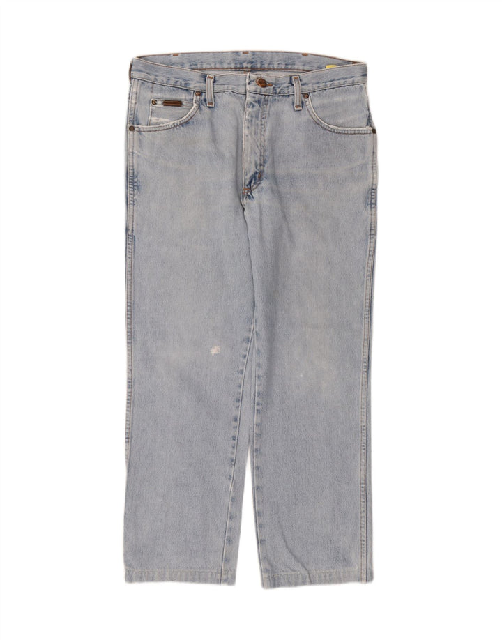 Wrangler Mens Straight Jeans W34 L30 Blue Cotton