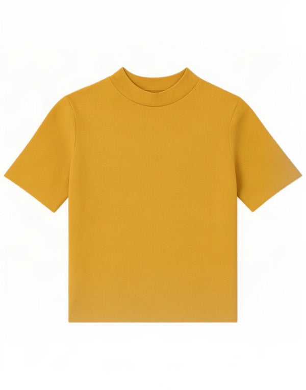 T-shirt Zara da donna Top UK 12 cotone giallo medio