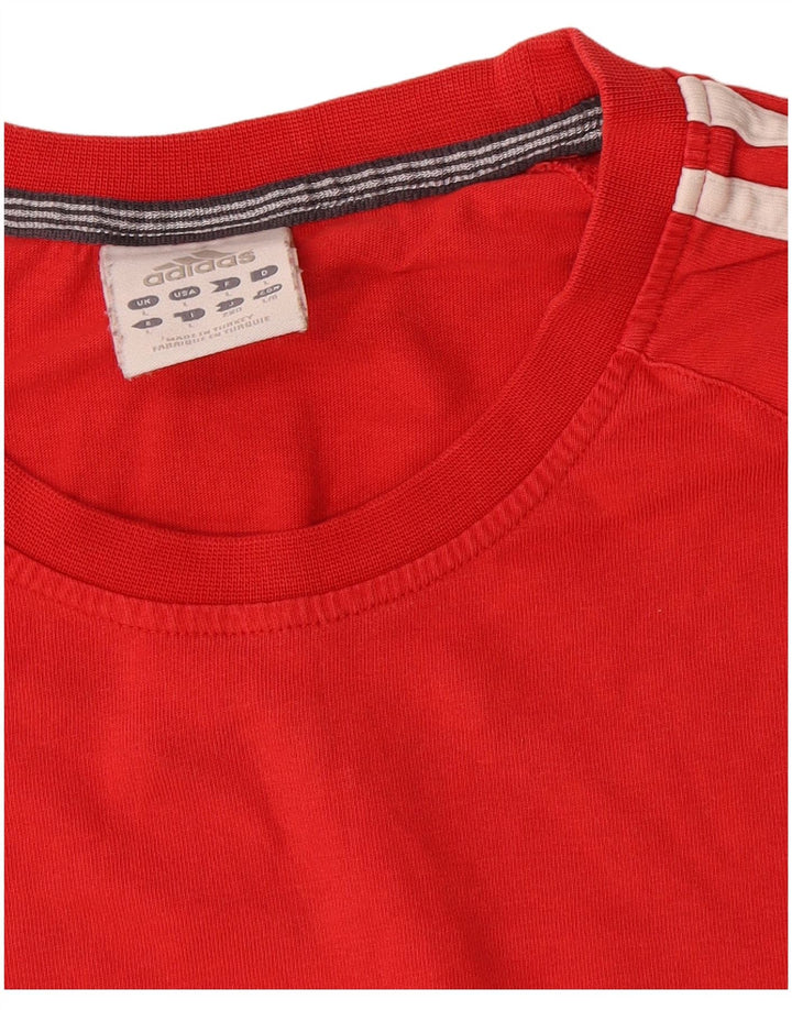 Adidas Mens T-Shirt Top Large Red Cotton