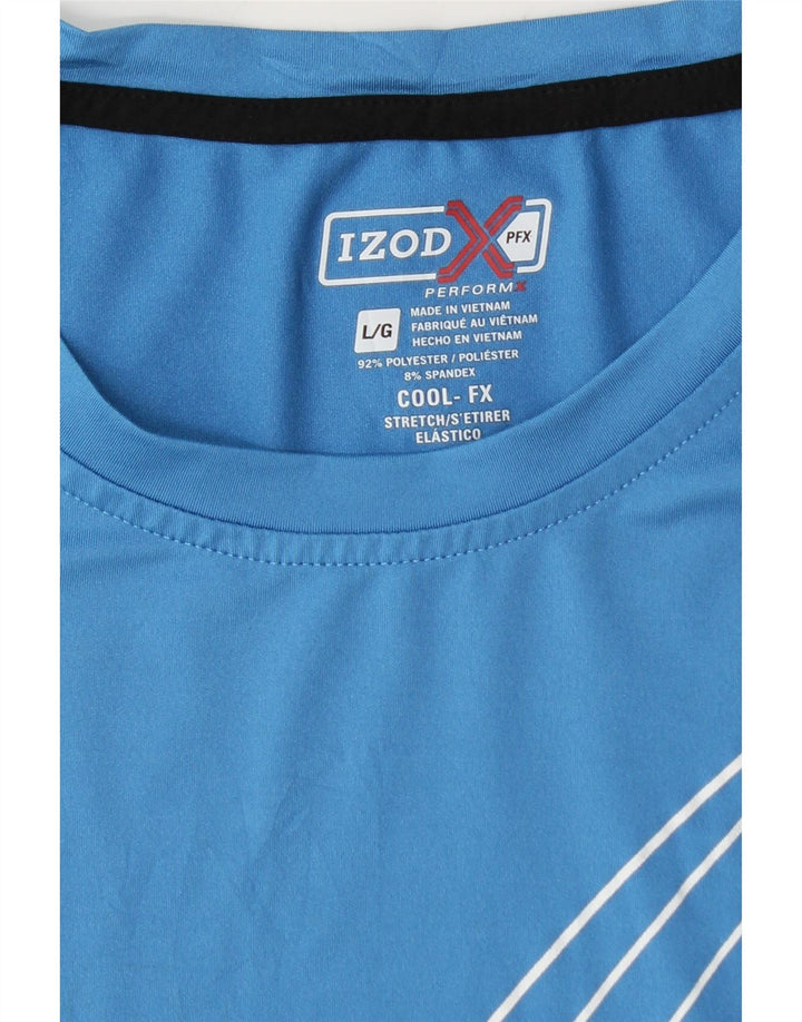 Tricou Izod pentru bărbați Top mare poliester cu dungi albastre