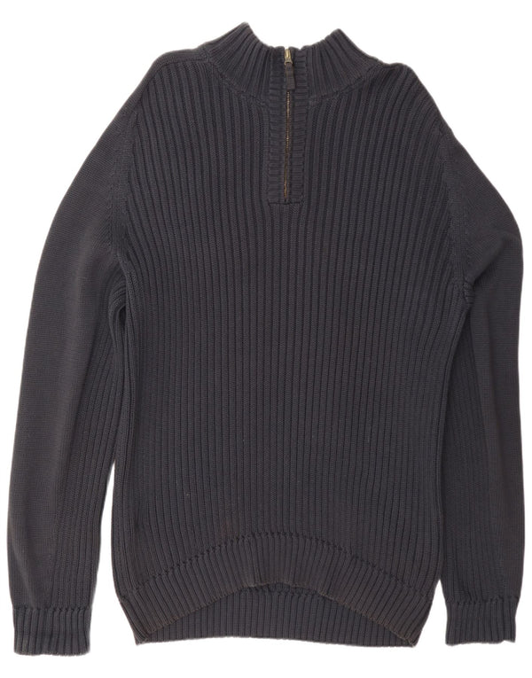 Timberland Mens Normal Fit cipzáras nyakú pulóver XL sötétkék pamut
