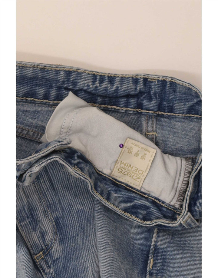Zara Womens Distressed Denim Shorts EU 36 XS W26 Blue