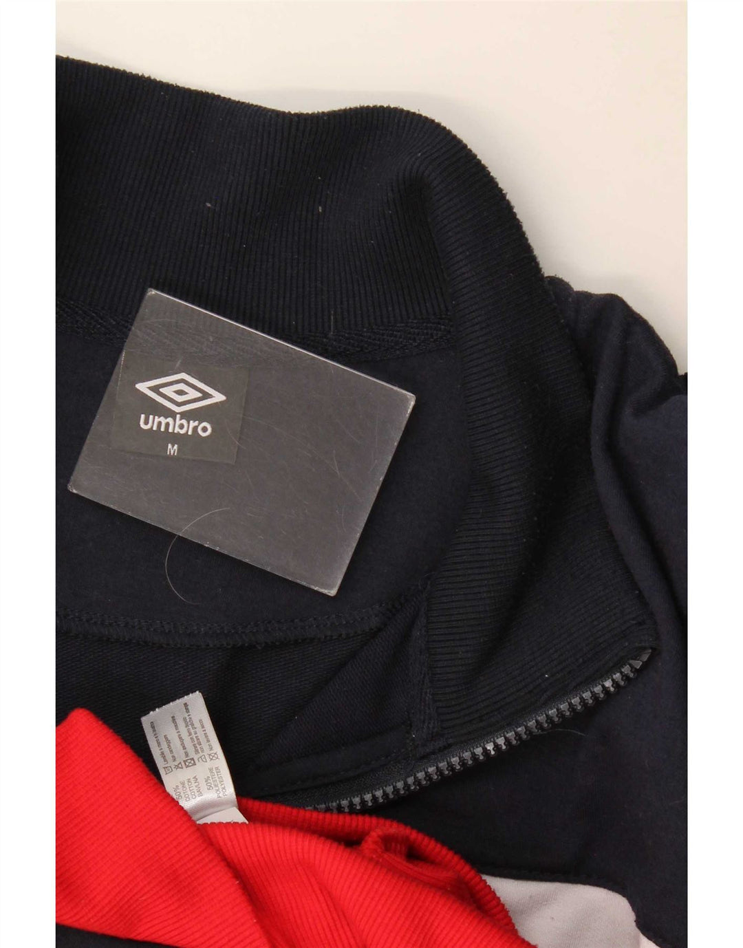 Umbro Mens Graphic Tracksuit Top Jacket Medium Navy Blue Colourblock Cotton