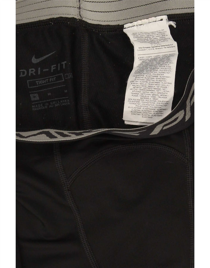 Nike Dame Dri Fit Grafiske Leggings UK 12 Medium Sort Polyester