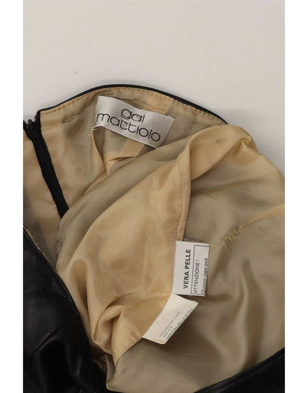 Gai Mattiolo Womens Leather Skirt W28 Medium Black